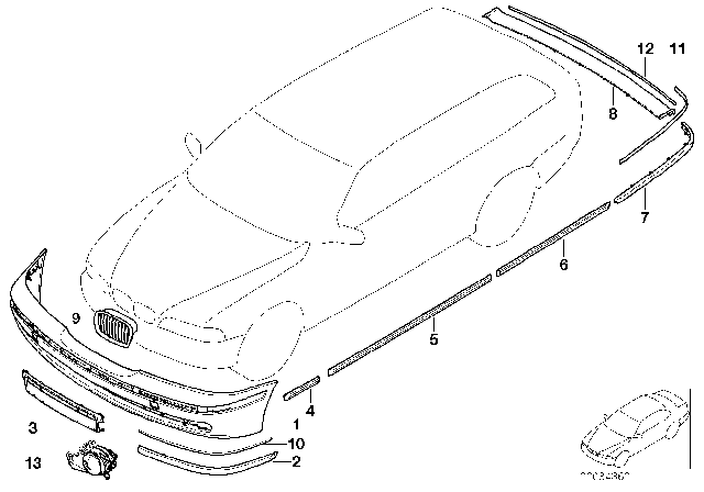 1999 BMW 528i Base, Painted Diagram for 51110021326