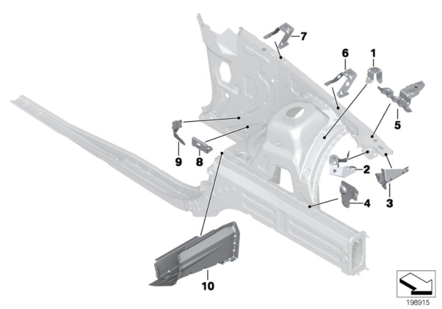 2015 BMW X1 Bracket For Intake Silencer, Left Diagram for 41002993043