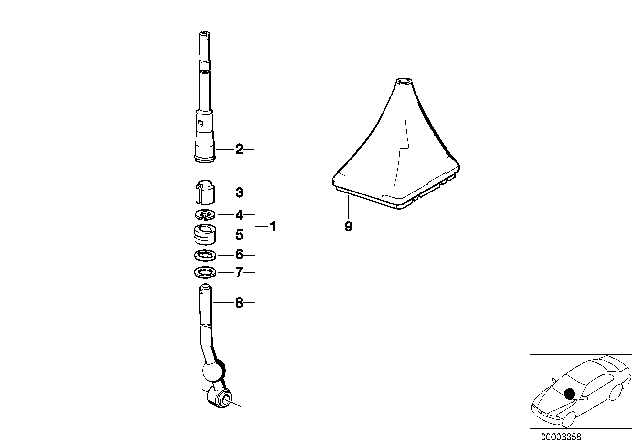 1987 BMW 735i Gearshift, Mechanical Transmission Diagram 3