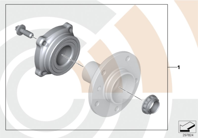 2003 BMW X5 Service Kit, Wheel Bearing, Rear Diagram for 33412311501