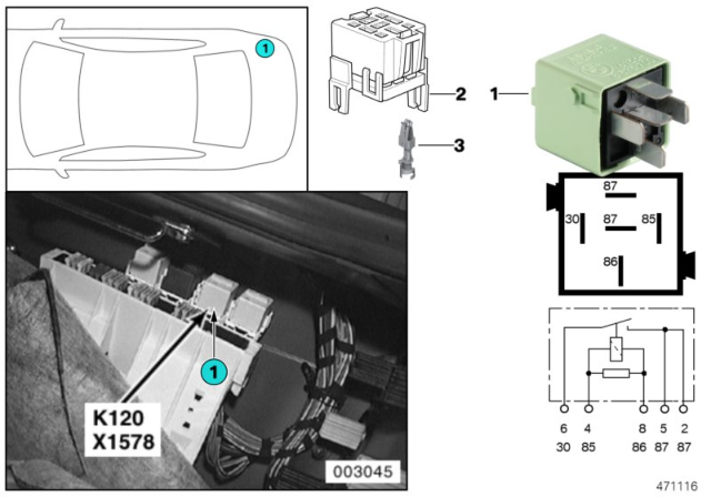 1996 BMW 740iL Relay, Rear Compartment Blower Diagram