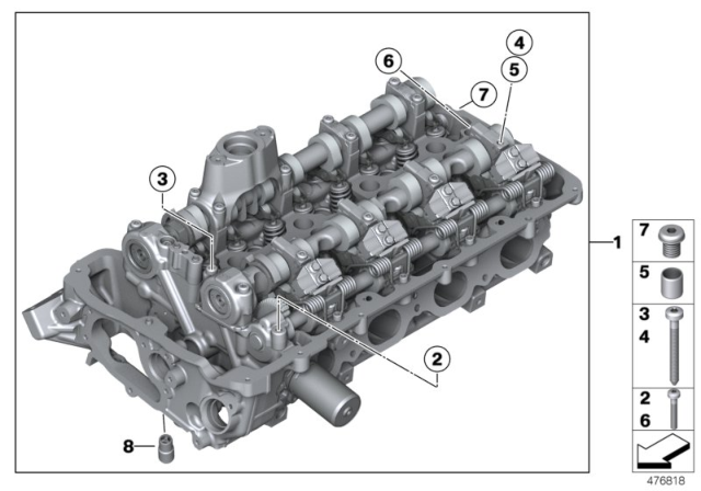 2012 BMW M6 Cylinder Head & Attached Parts Diagram 1