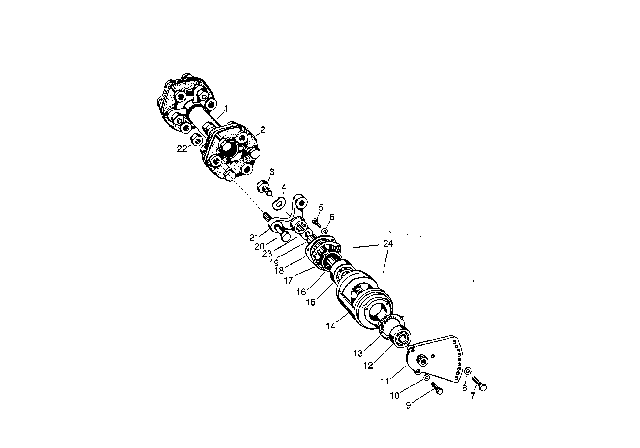 1957 BMW Isetta Steering / Drive Shaft Diagram