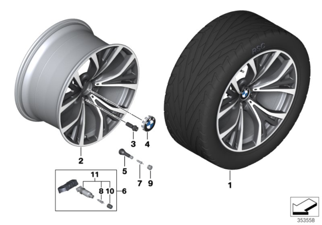 2015 BMW X5 BMW LA Wheel, Y-Spoke Diagram 2