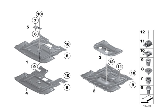 2013 BMW 535i xDrive Engine Compartment Shielding, Front Diagram for 51757209823