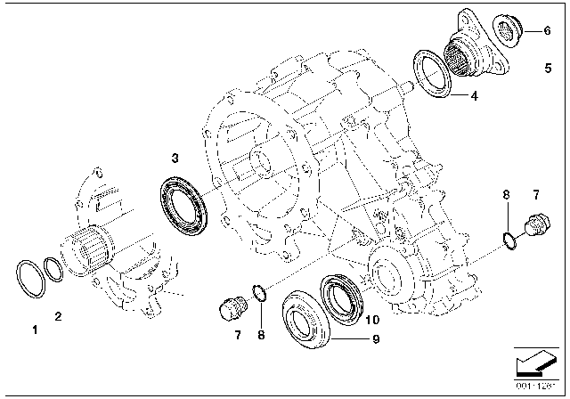 2001 BMW X5 Single Parts For Transfer Case NV Diagram