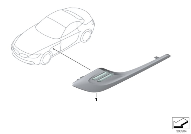 2014 BMW Z4 Additional Turn Indicator Lamp, Left Diagram for 63137303243