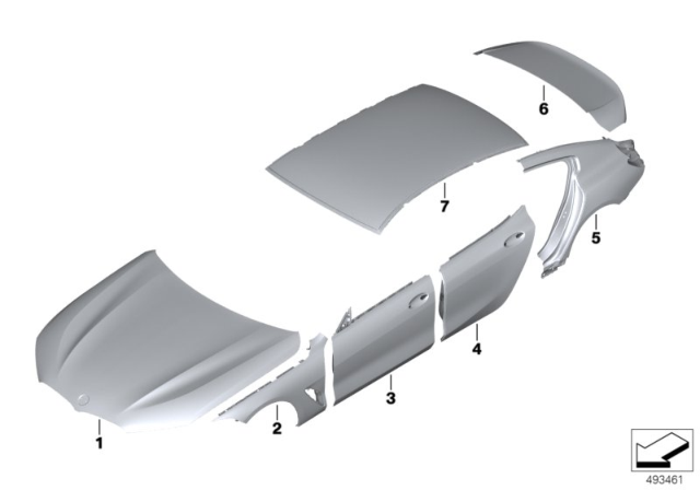 2020 BMW 840i xDrive Gran Coupe Outer Panel Diagram