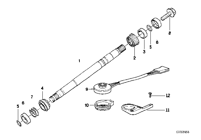 1990 BMW 735iL Steering Column - Steering Spindle Diagram 2