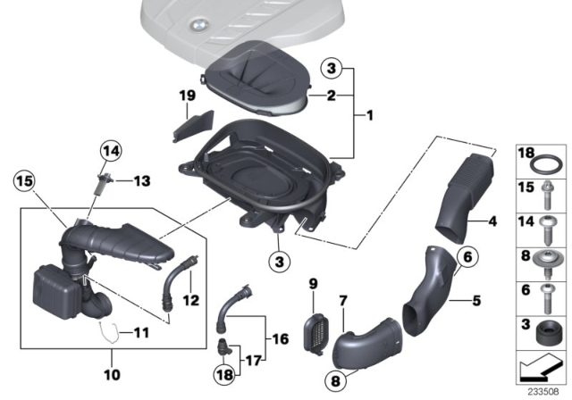 2015 BMW X3 Rubber Mounting Diagram for 11147799108