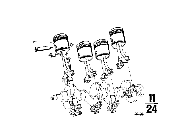 1969 BMW 1602 Mahle Piston Diagram for 11251261907