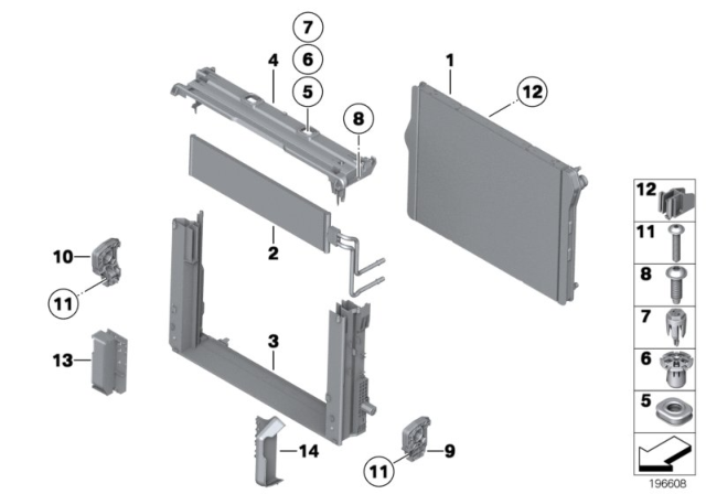 2011 BMW 528i Radiator Diagram for 17118663676