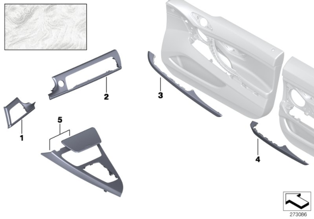 2014 BMW M6 Individual Wood, Variegated Ash White Diagram