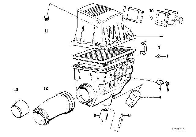 1992 BMW 318i Intake Silencer / Filter Cartridge Diagram