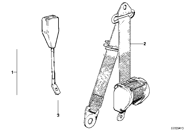 1984 BMW 528e Safety Belt Front Diagram