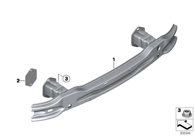 2019 BMW 340i GT xDrive Carrier, Rear Diagram