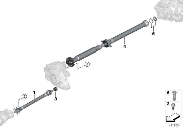 2019 BMW X6 M 4-Wheel Drive Shaft / Insert Nut Diagram