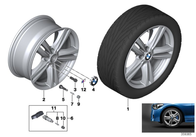 2015 BMW M235i BMW LA Wheel, M Star Spoke Diagram 3