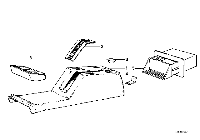 1985 BMW 635CSi Centre Console Diagram 1