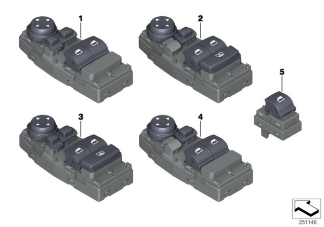 2014 BMW 640i Switch Window Lifter Diagram