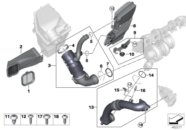 2019 BMW 540i xDrive Air Ducts Diagram