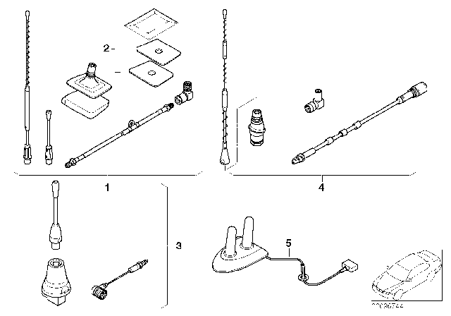 2001 BMW Z3 M Roof Antenna Diagram for 84530002033