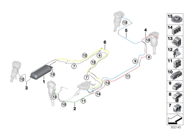 2020 BMW X6 Levelling Device / Tubing / Attaching Parts Diagram