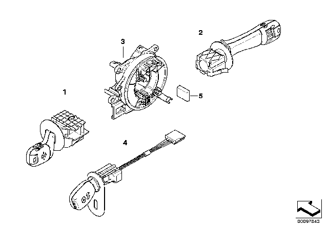 1997 BMW 540i Steering Column Switch Diagram