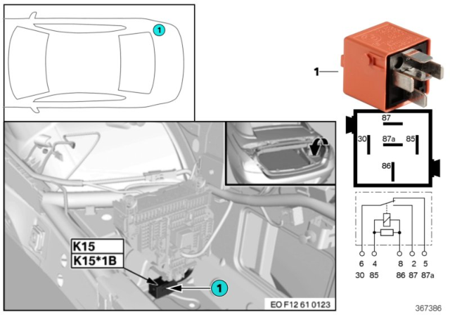 2015 BMW 650i Relay, Rear - Window Drive Diagram 2