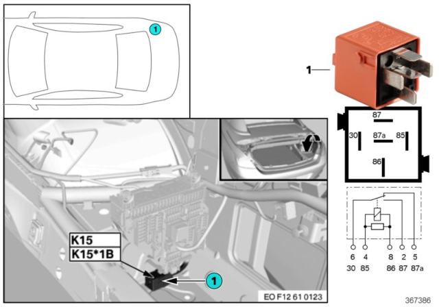 2017 BMW M6 Relay, Rear - Window Drive Diagram 2