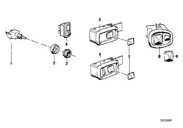 1986 BMW 635CSi Switch Electrical Exterior Mirror Diagram