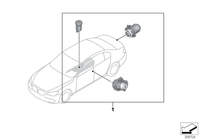 2015 BMW 750Li One-Key Locking Diagram