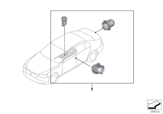 2014 BMW 740Li xDrive One-Key Locking Diagram