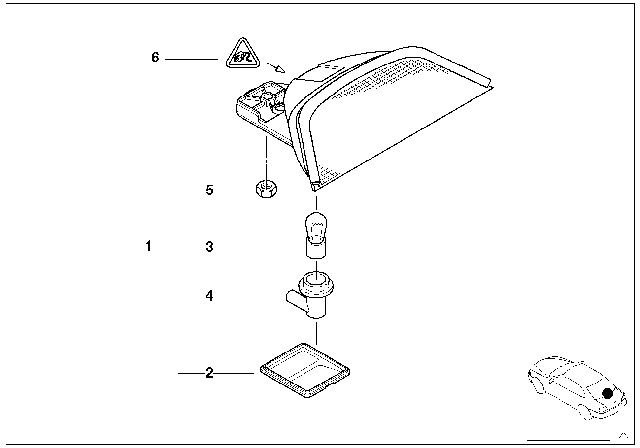 2000 BMW 528i Third Stoplamp Diagram 1