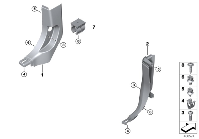 2020 BMW X4 M SIDE TRIM PANEL, FRONT LEFT Diagram for 51437446633