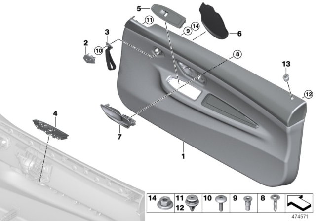 2016 BMW M4 Door Trim Panel, Front Right Diagram for 51418064042