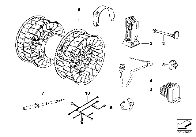 1993 BMW 318is Blower High Setting Diagram for 64116929540