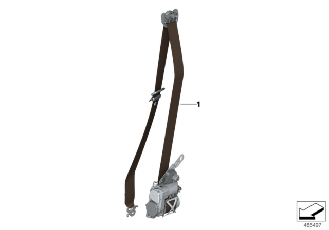 2019 BMW 740i Individual Seat Belt Front Diagram