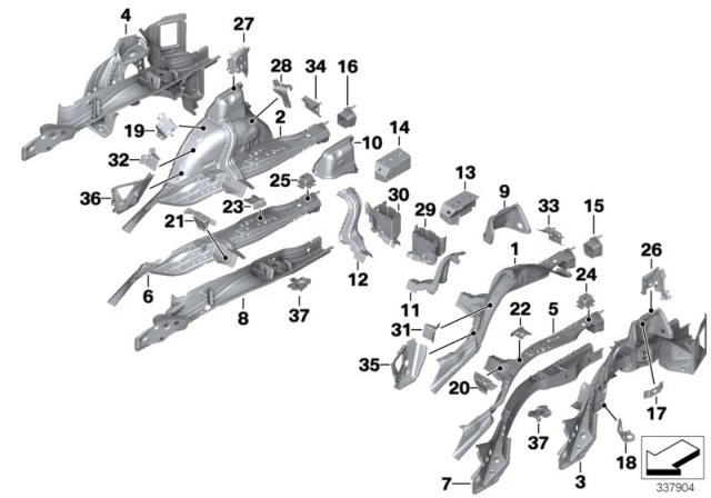 2015 BMW 428i Reinforcement Left Diagram for 41007347177