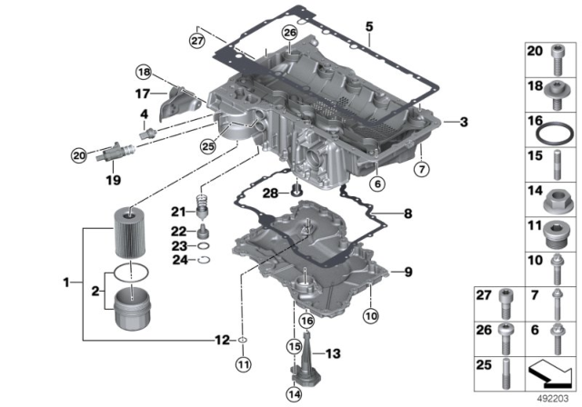 2018 BMW M5 Oil Pan Diagram for 11137852271