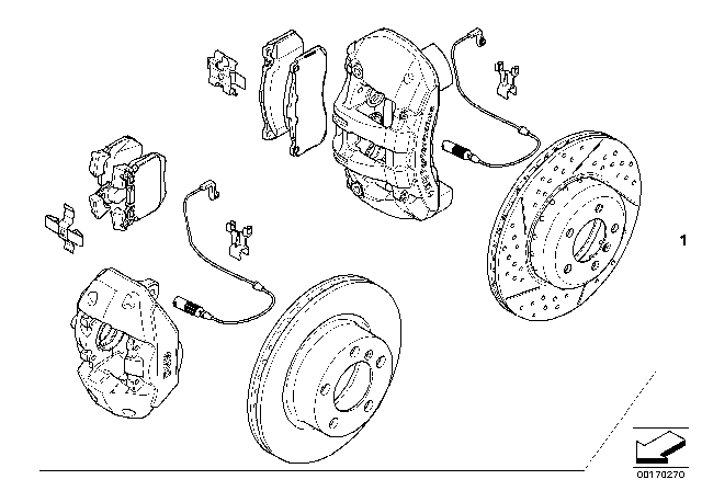 2013 BMW 135i Sports Brake Retrofit Kit Diagram for 34110444766