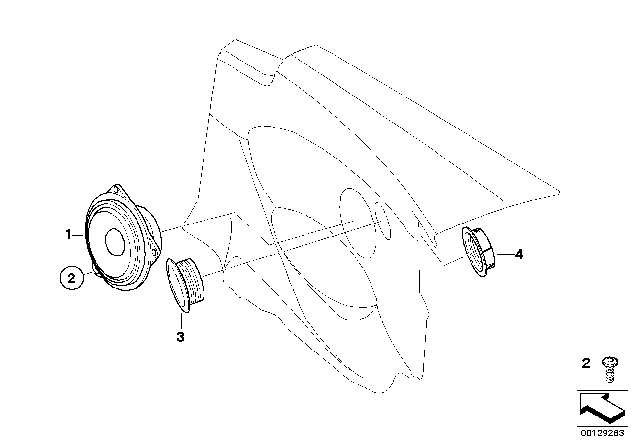 2006 BMW M6 Top-HIFI Components Lateral Trim Panel Diagram