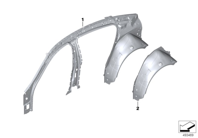 2020 BMW 840i xDrive Gran Coupe Side Frame Diagram 1