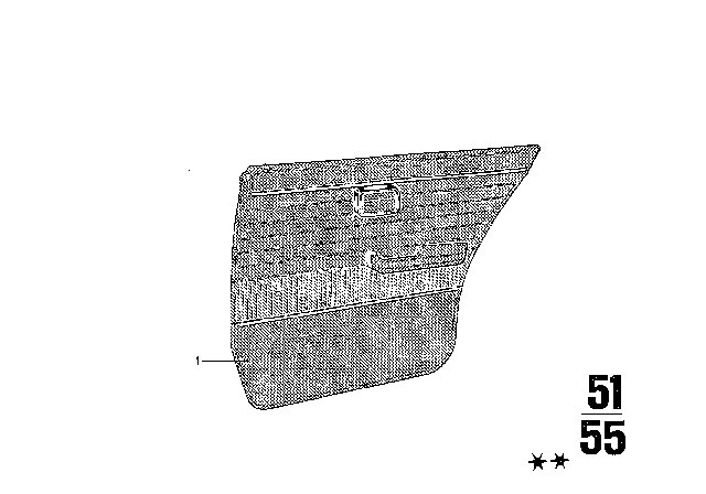 1970 BMW 2800 Door Trim, Rear Diagram 1