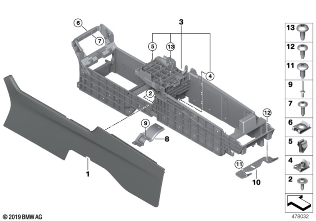 2017 BMW Alpina B7 Centre Console Diagram 2