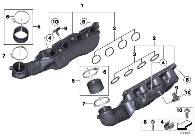 2017 BMW M6 Intake Manifold System Diagram