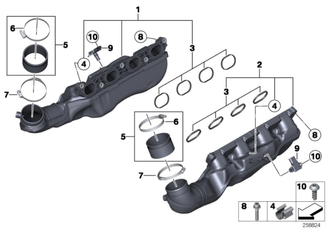 2017 BMW M6 Intake Manifold System Diagram for 11617843275