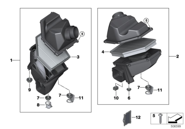 2019 BMW M850i xDrive Air Filter Element Diagram for 13718699811