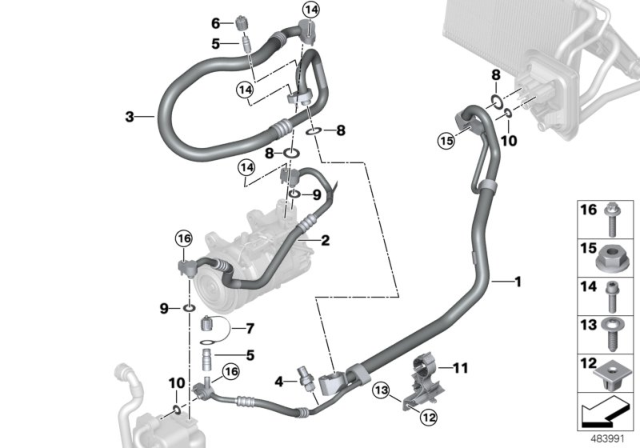 2018 BMW X3 Coolant Lines Diagram