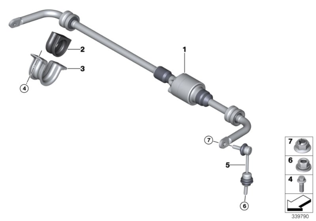 2019 BMW X6 Rear Stabilizer Bar / Dynamic Drive Diagram